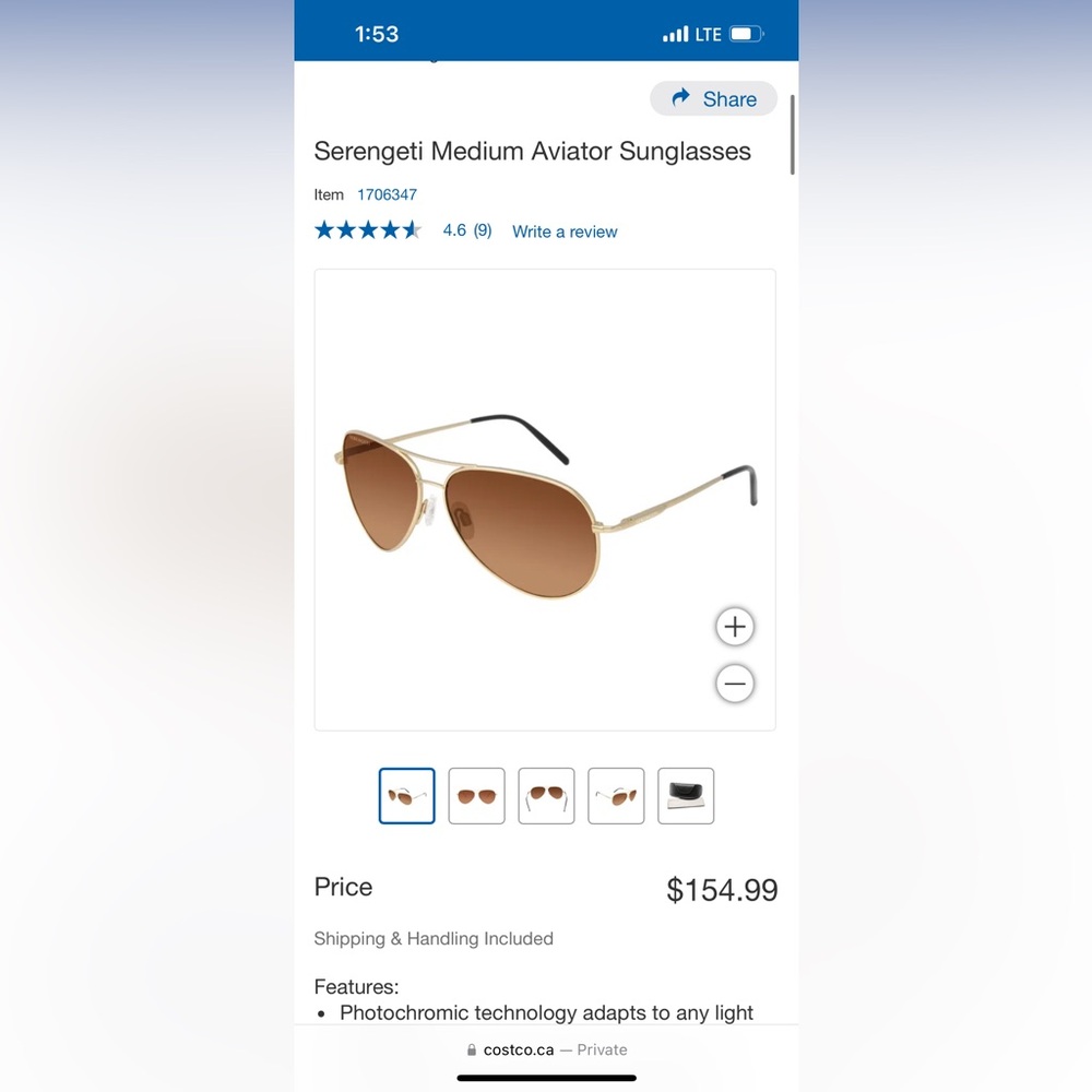 Rose Gold Serengeti Aviator Sunglasses